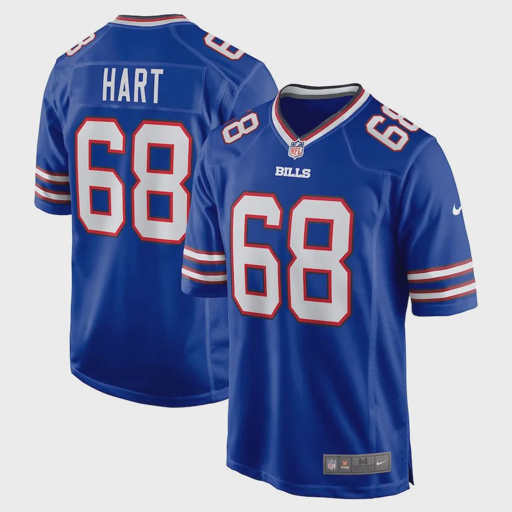 Bobby Hart 68 Buffalo Bills Game Jersey – Royal