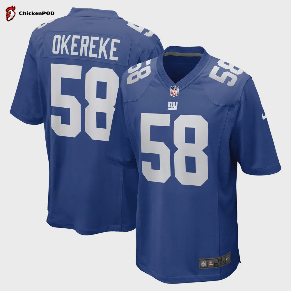 Bobby Okereke 58 New York Giants Men Game Jersey – Royal