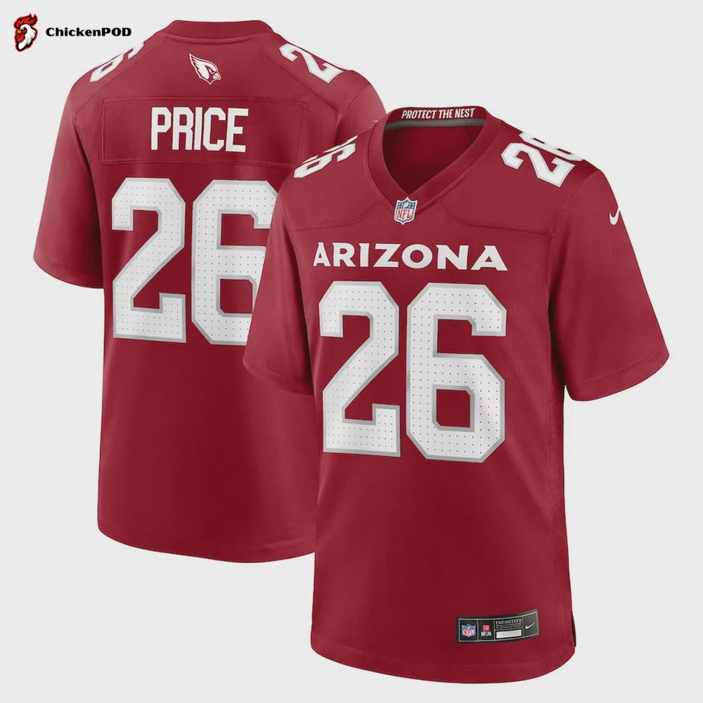 Bobby Price 26 Arizona Cardinals Men Team Game Jersey – Cardinal