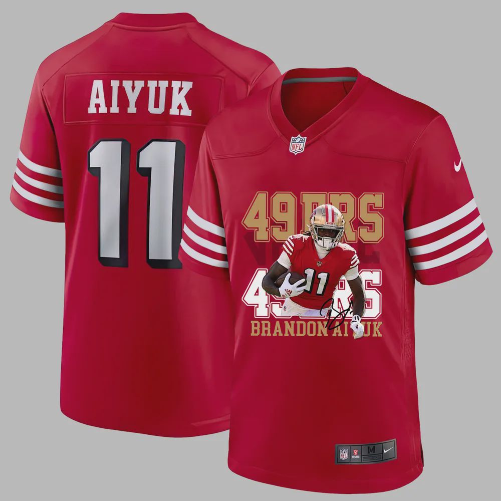 Brandon Aiyuk 11 Niners Play Game Jersey – Men, Red