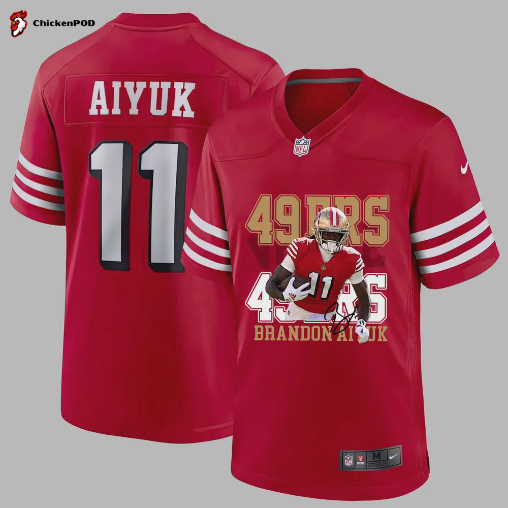 Brandon Aiyuk 11 Niners Play Game Jersey – Men, Red