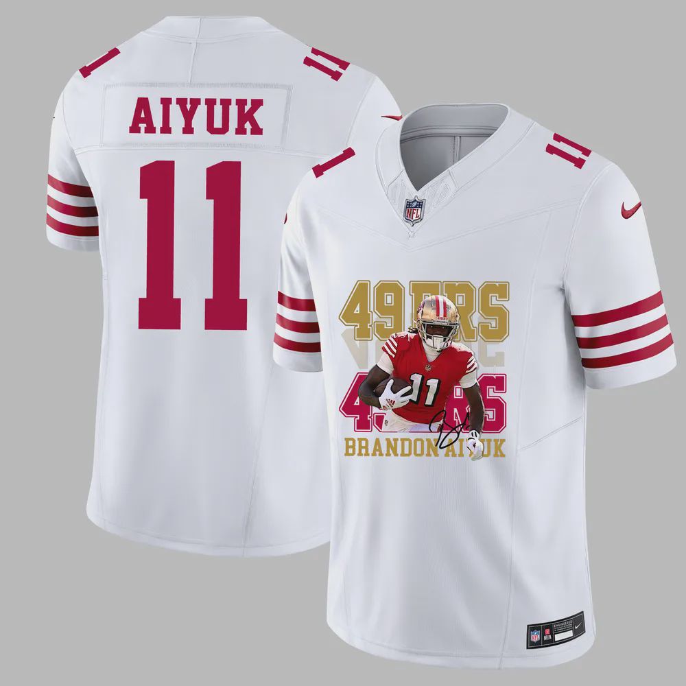 Brandon Aiyuk 11 Niners Play Game Jersey – Men, White