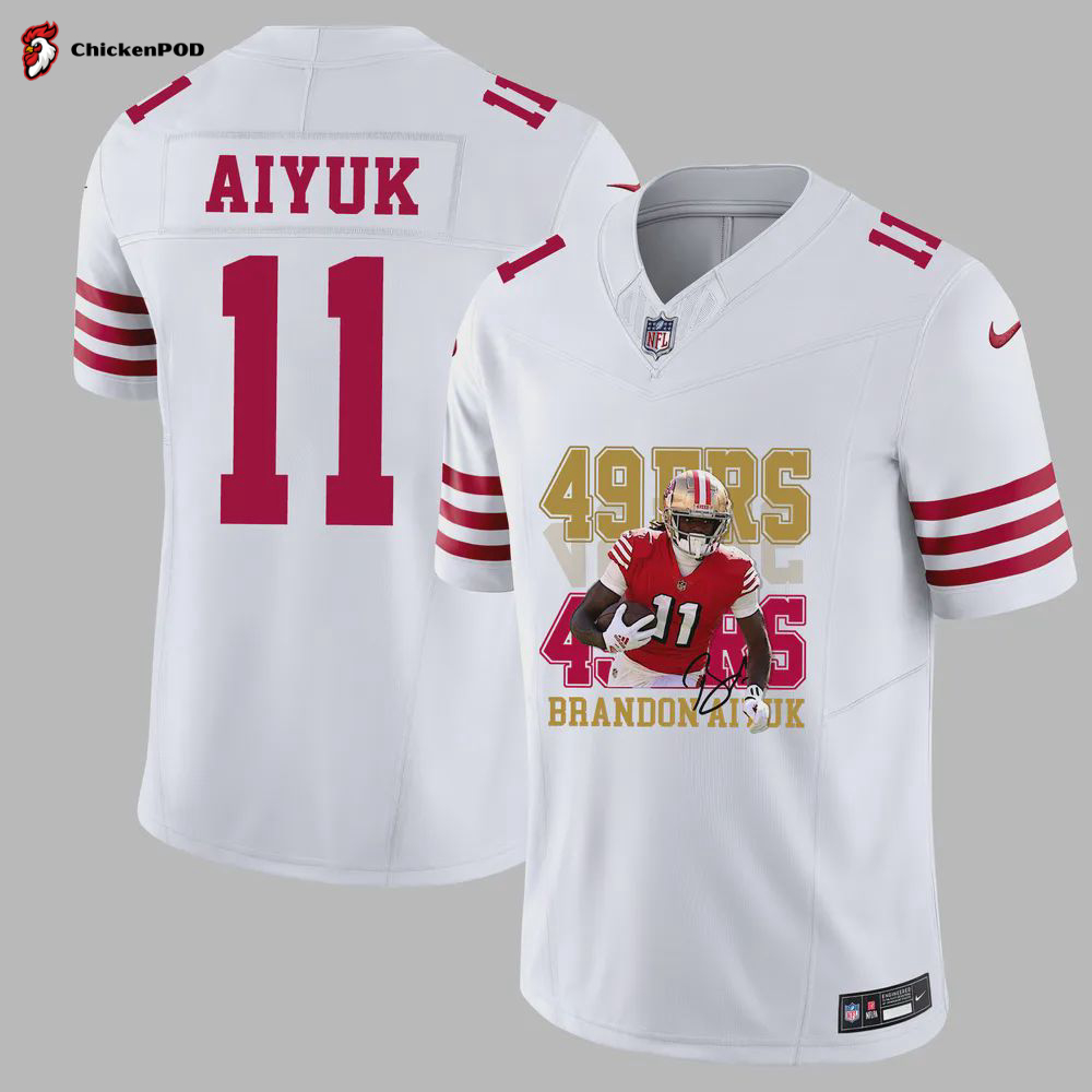 Brandon Aiyuk 11 Niners Play Game Jersey – Men, White