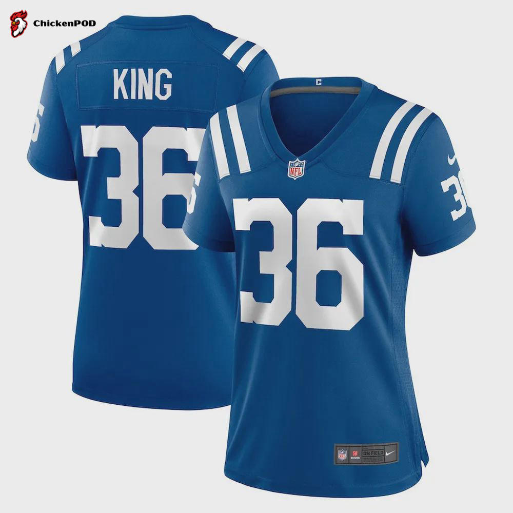 Brandon King Indianapolis Colts Women’s Player Game Jersey – Royal