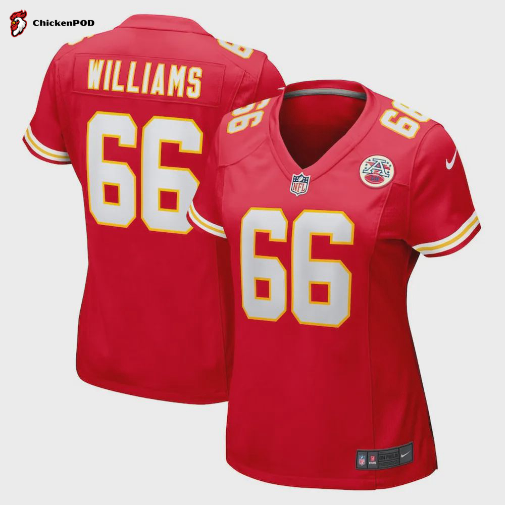 Brandon Williams 66 Kansas City Chiefs Women’s Home Game Player Jersey – Red