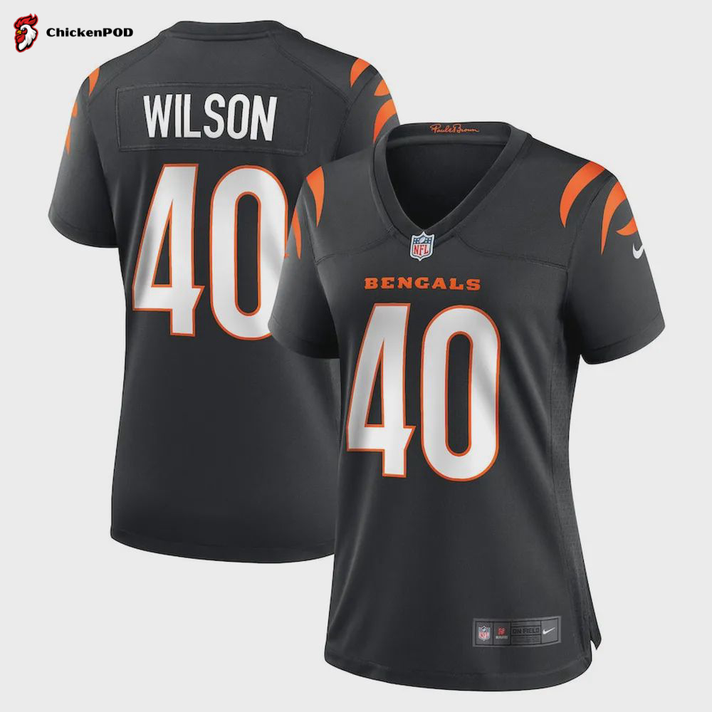 Brandon Wilson 40 Cincinnati Bengals Women’s Game Jersey – Black