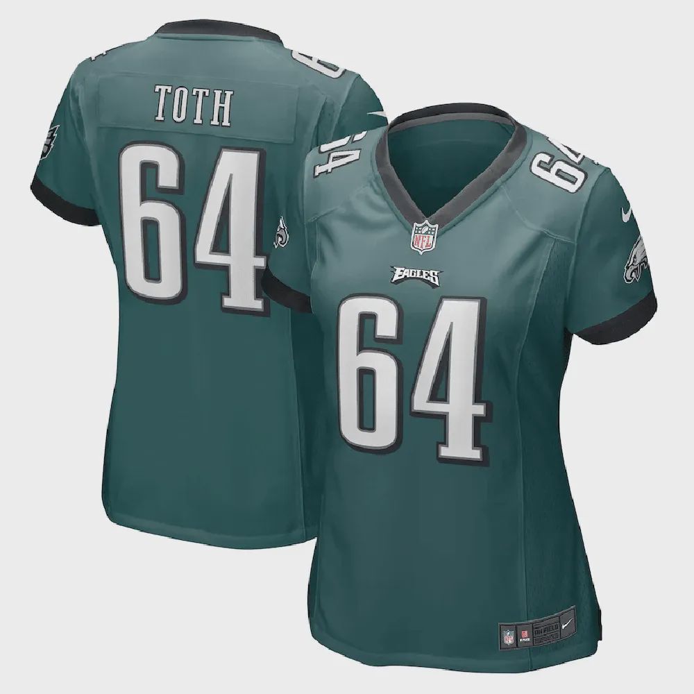 Brett Toth 64 Philadelphia Eagles Women’s Game Jersey – Midnight Green