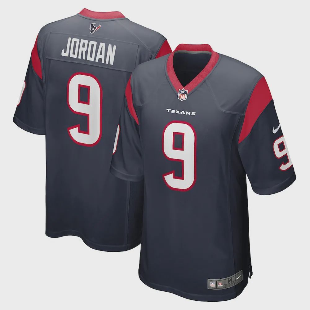 Brevin Jordan 9 Houston Texans Men’s Game Jersey – Navy