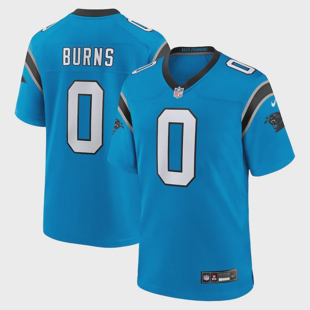 Brian Burns 0 Carolina Panthers Men’s Alternate Game Jersey – Blue