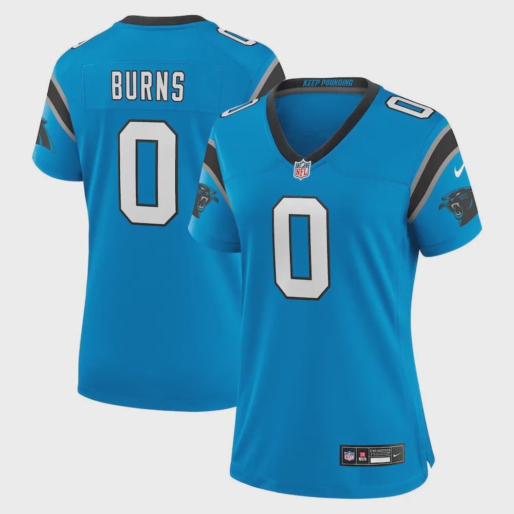 Brian Burns 0 Carolina Panthers Women’s Alternate Game Jersey – Blue