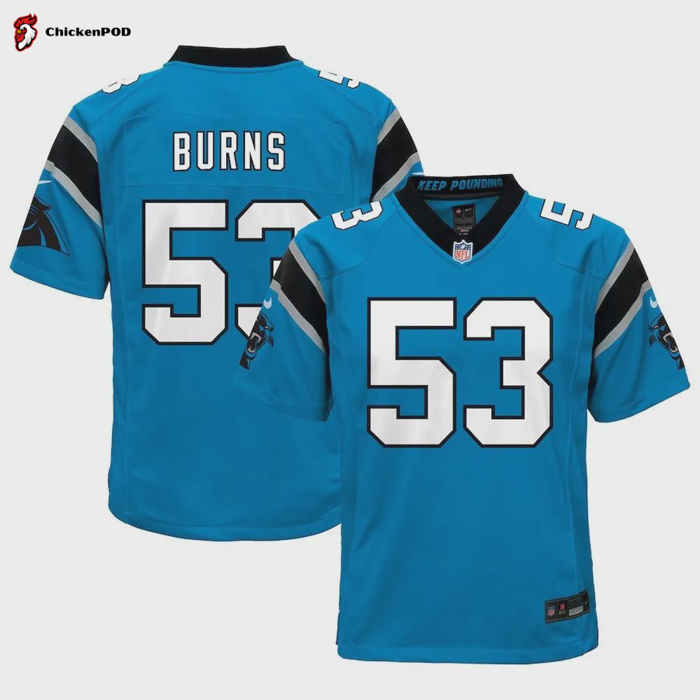 Brian Burns 53 Carolina Panthers Youth Alternate Game Jersey – Blue