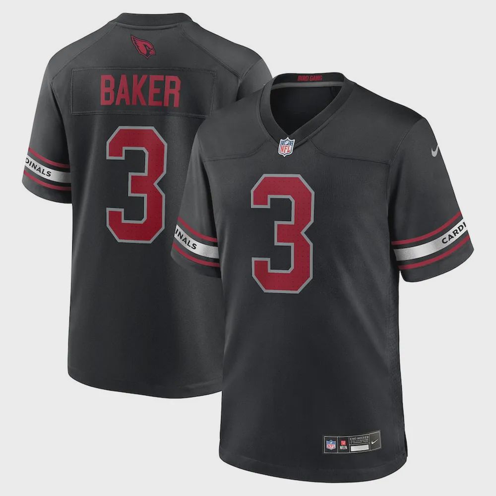 Budda Baker 3 Arizona Cardinals Men Team Game Jersey – Black