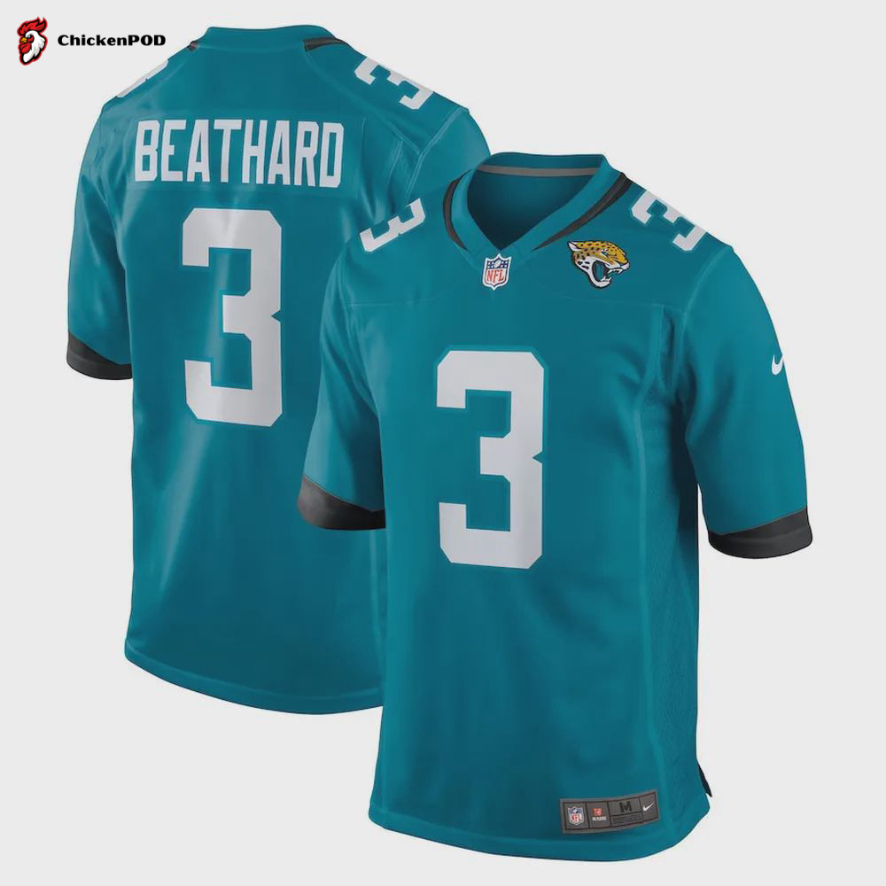 C. Beathard 3 Jacksonville Jaguars Men’s Game Jersey – Teal