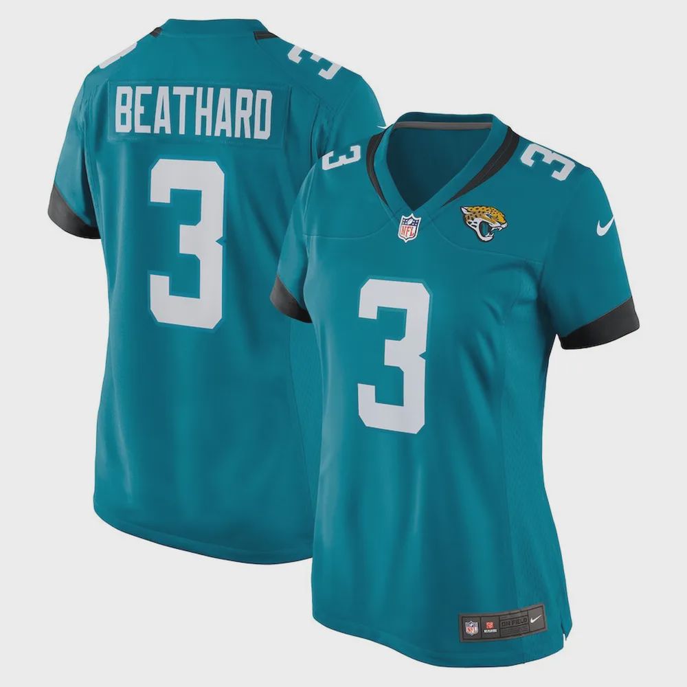 C. Beathard 3 Jacksonville Jaguars Women’s Game Jersey – Teal