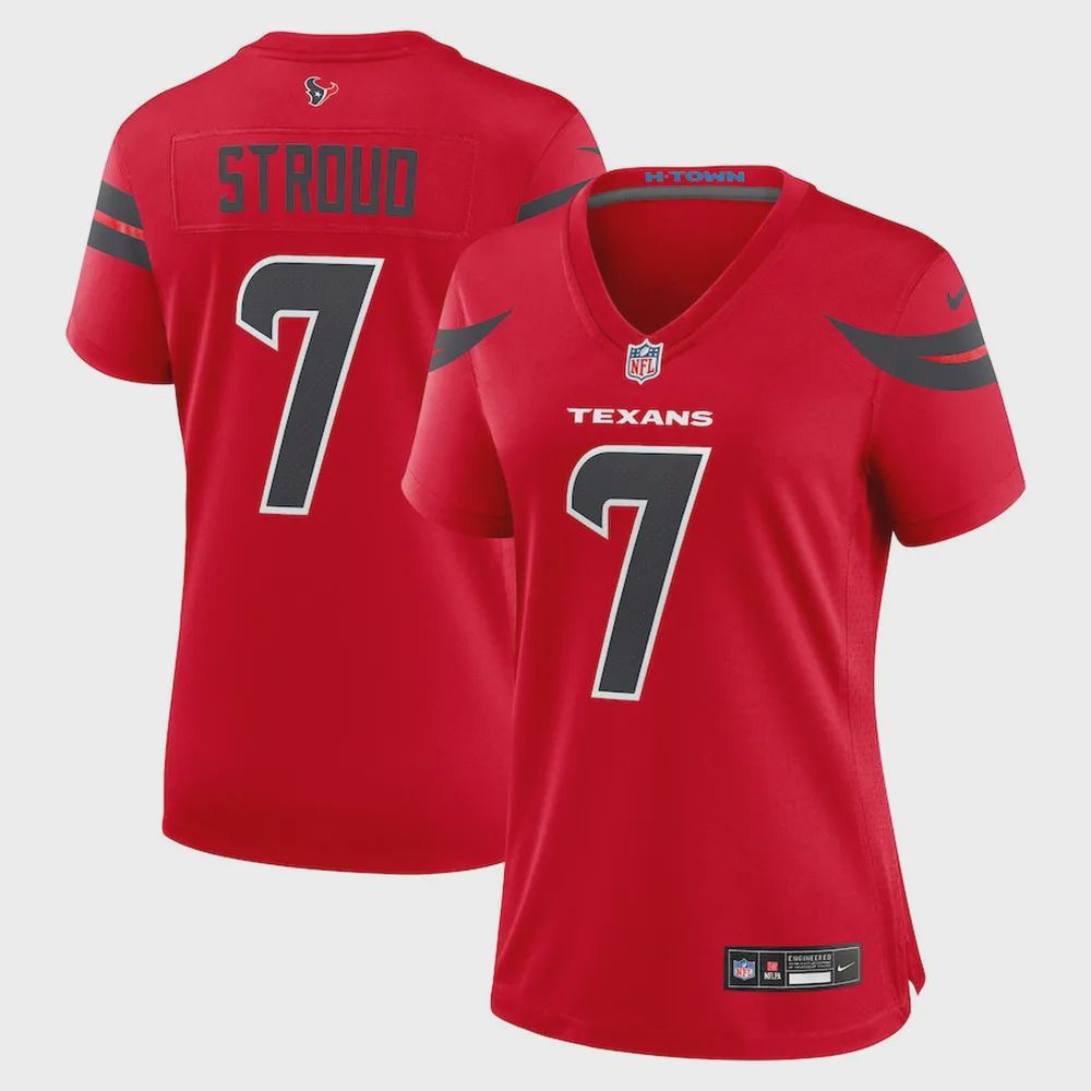 C. Stroud 7 Houston Texans Women’s Player Game Jersey – Red