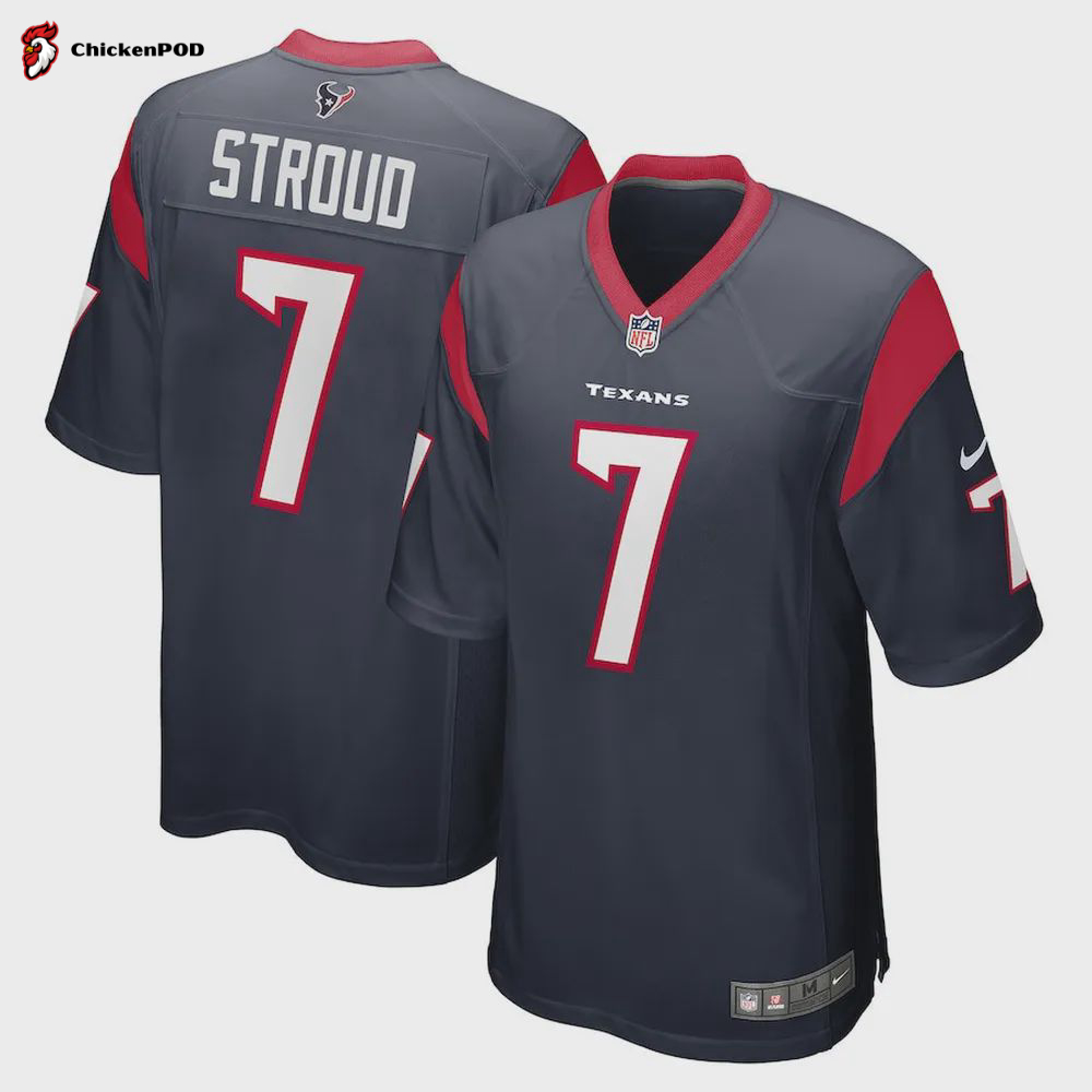 C. Stroud Houston Texans 2023 NFL Draft First Round Pick Game Jersey – Navy