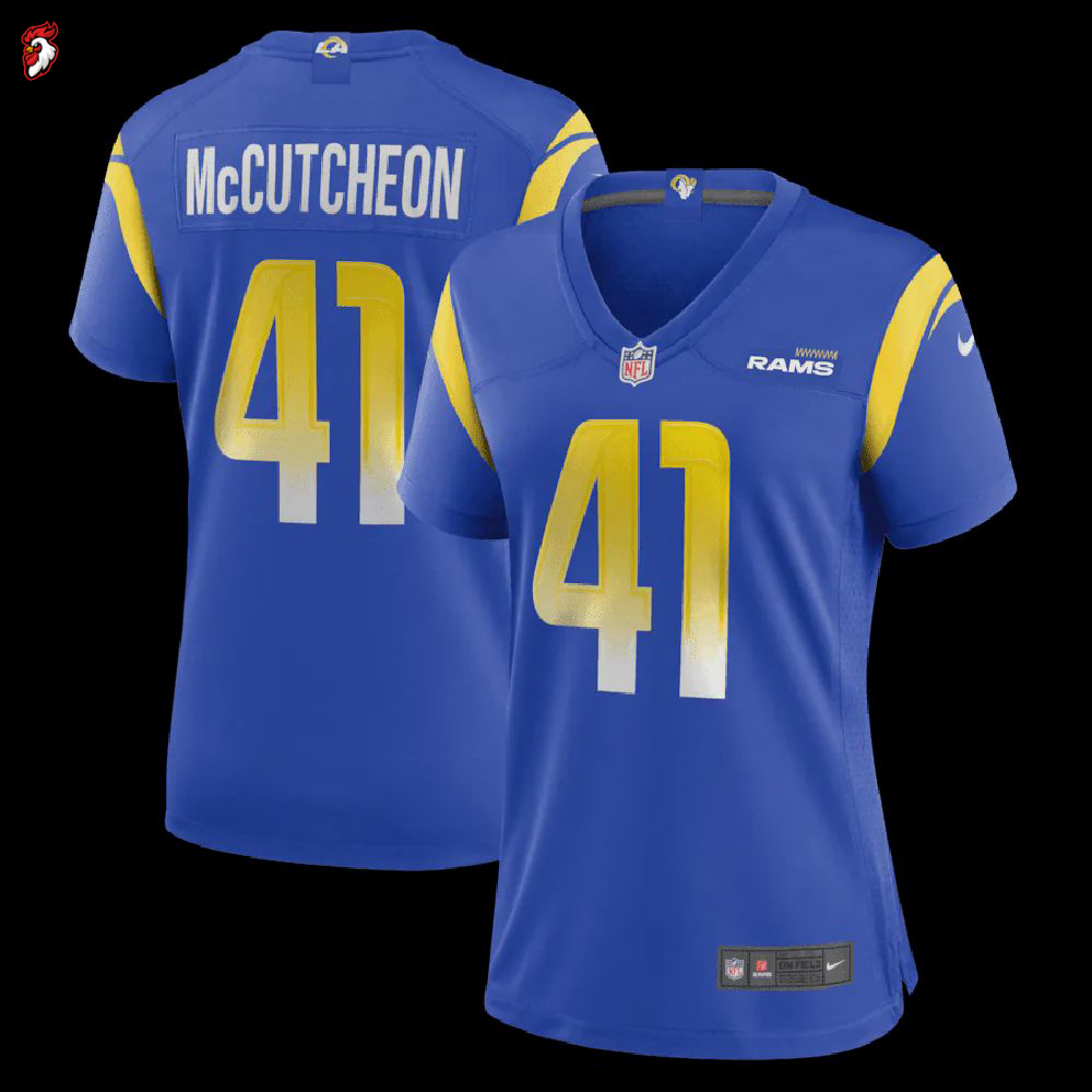 Cameron McCutcheon 41 Los Angeles Rams Women’s Game Jersey – Royal