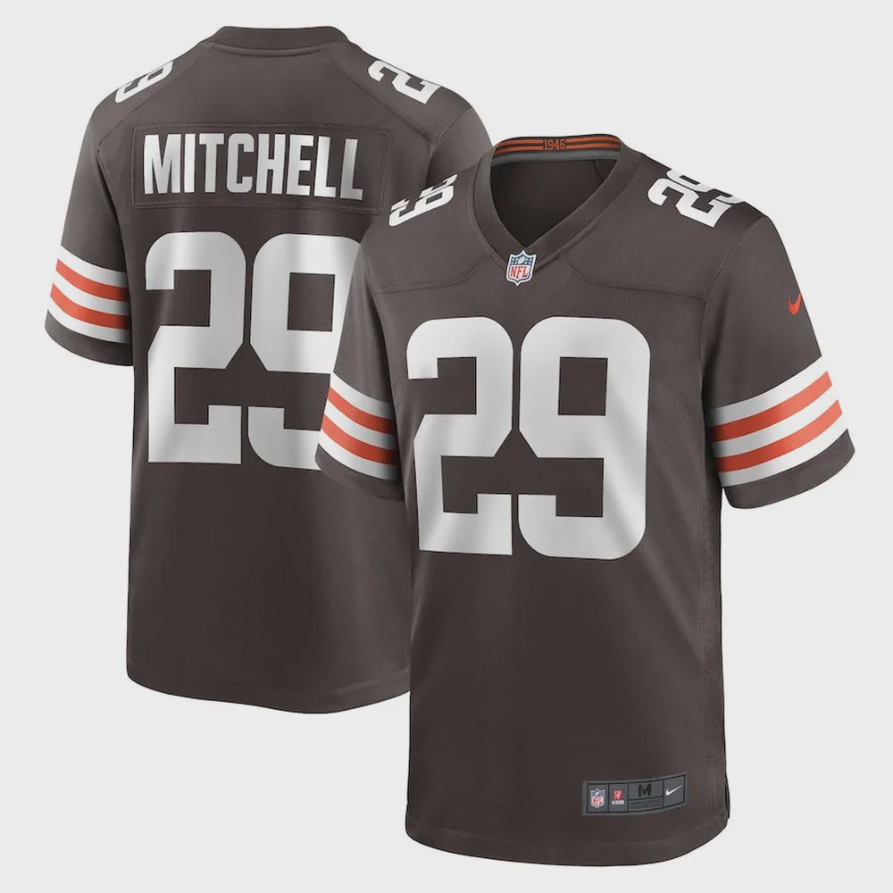 Cameron Mitchell 29 Cleveland Browns Men Team Game Jersey – Brown