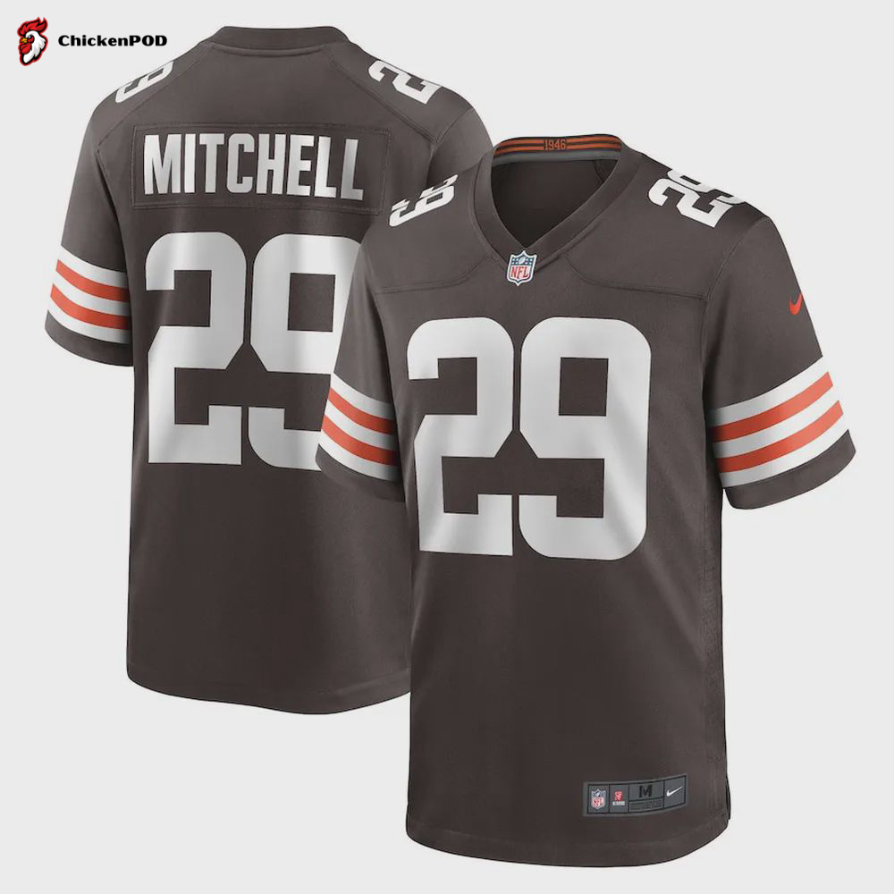 Cameron Mitchell 29 Cleveland Browns Men Team Game Jersey – Brown