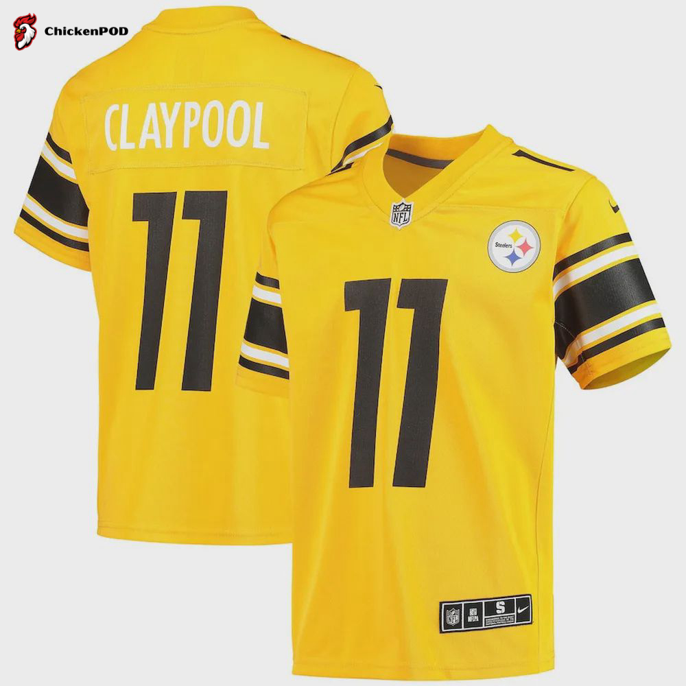 Chase Claypool 11 Pittsburgh Steelers YOUTH Inverted Team Game Jersey – Gold