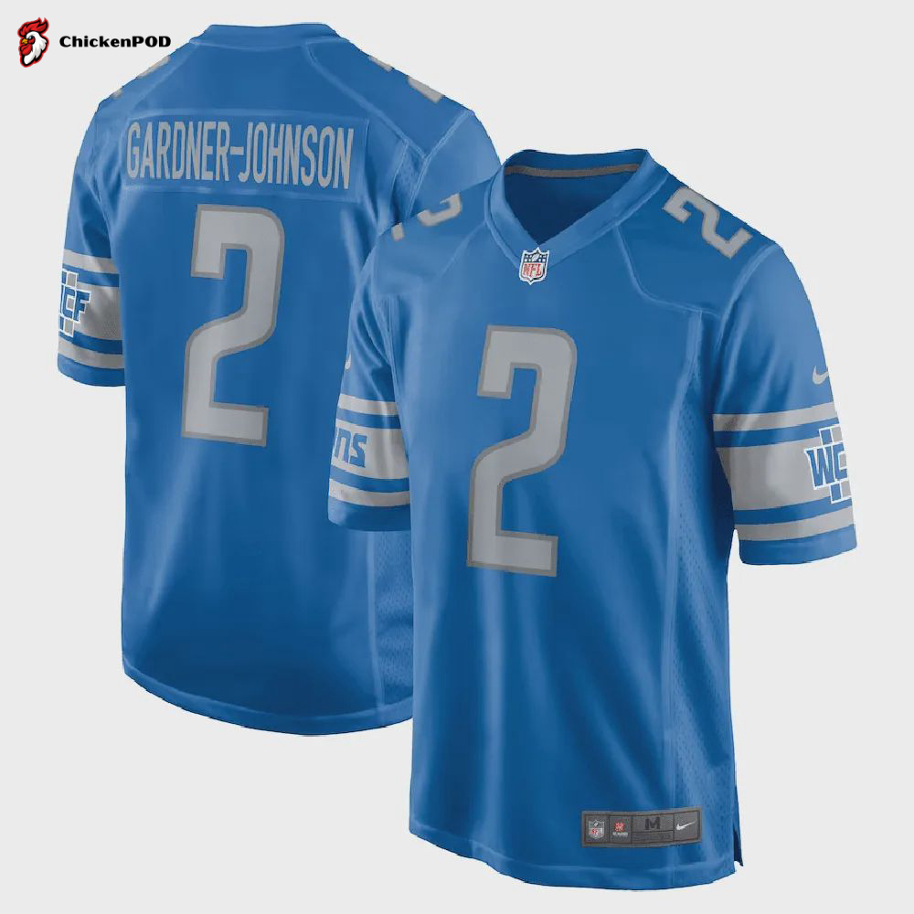 Chauncey Gardner-Johnson 2 Detroit Lions Men Game Jersey – Blue