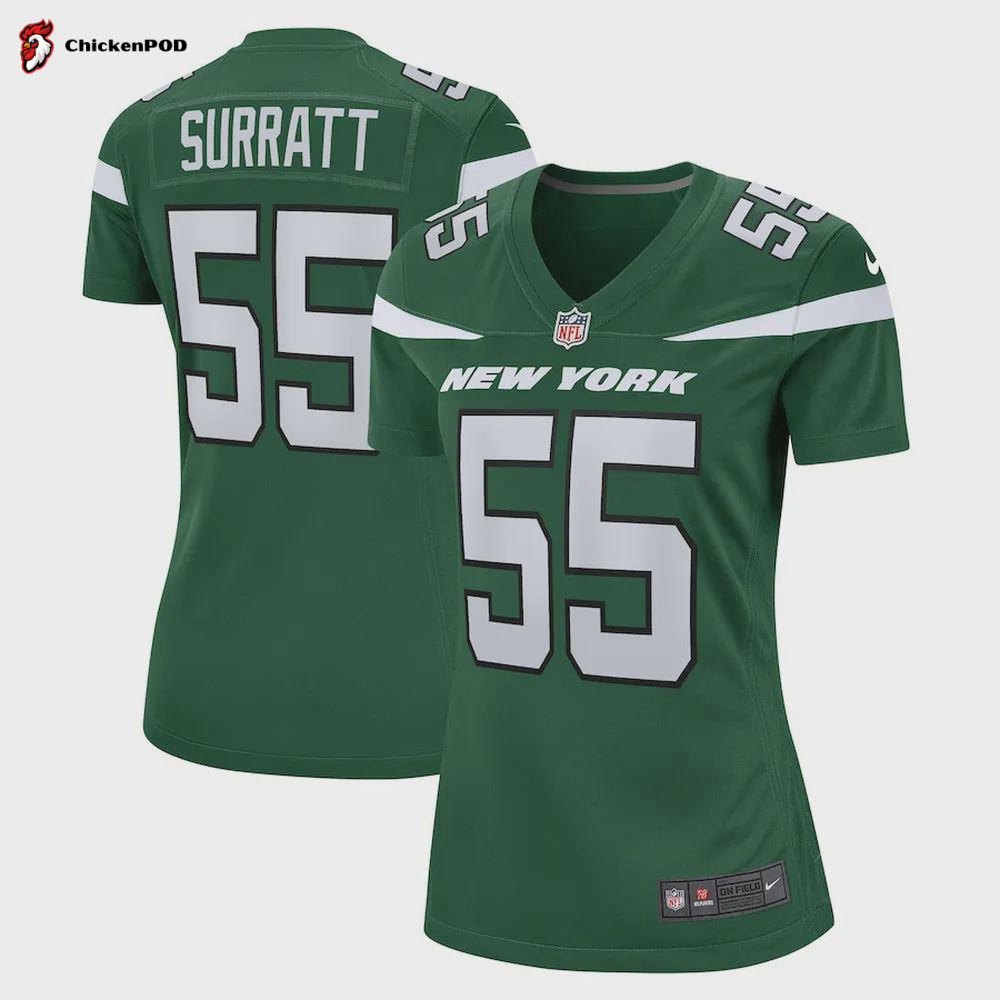 Chazz Surratt New York Jets Women’s Game Player Jersey – Gotham Green