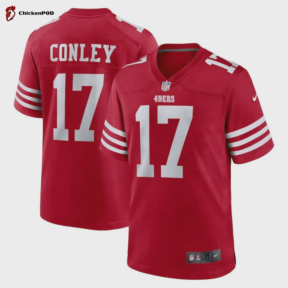 Chris Conley 17 San Francisco 49ers Men’s Game Jersey – Scarlet