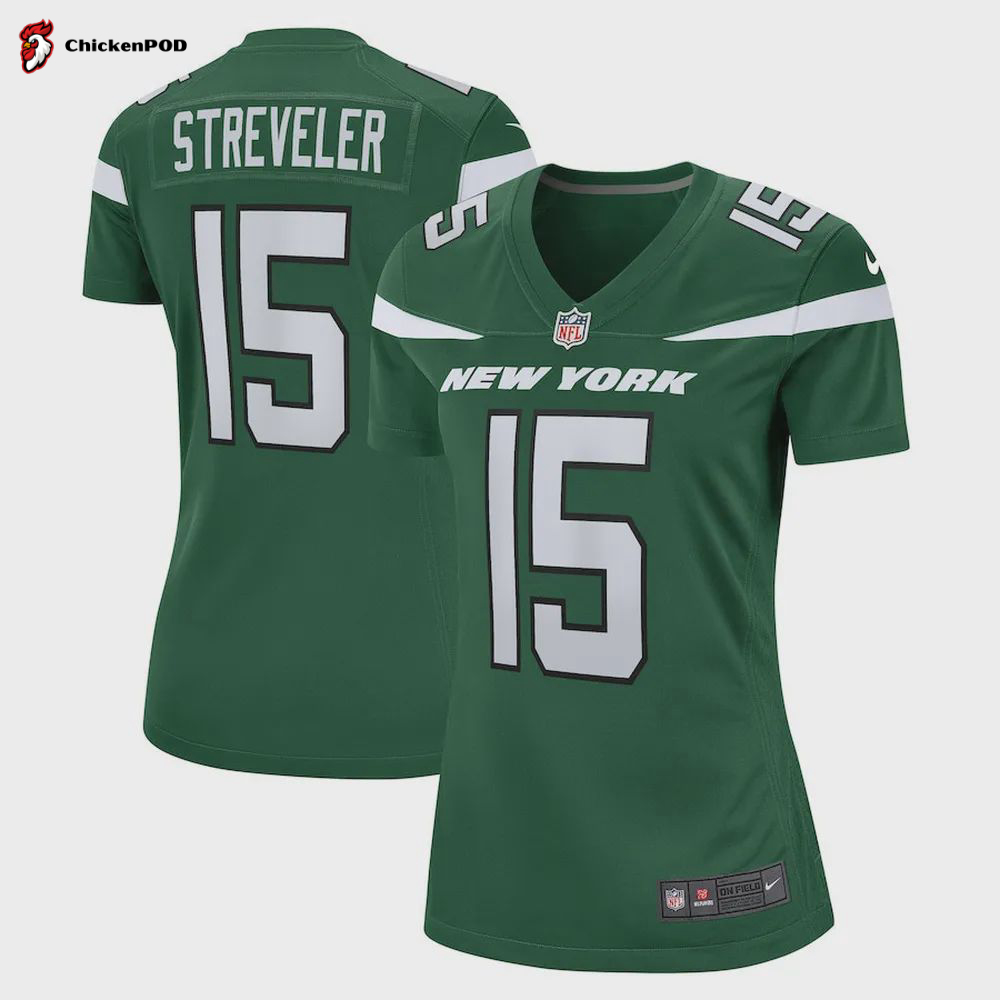 Chris Streveler New York Jets Women’s Game Player Jersey – Gotham Green