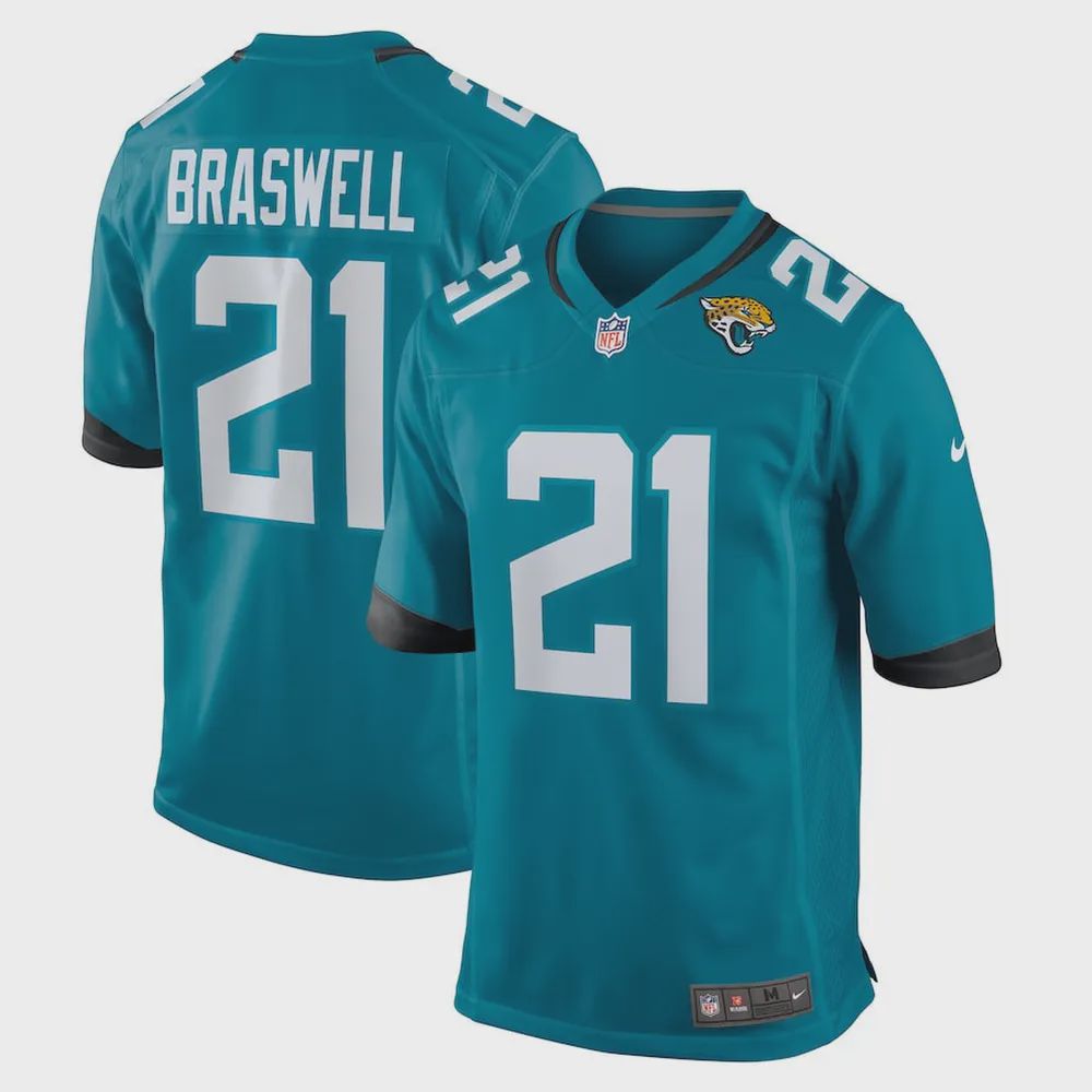 Christian Braswell 21 Jacksonville Jaguars Men’s Team Game Jersey – Teal