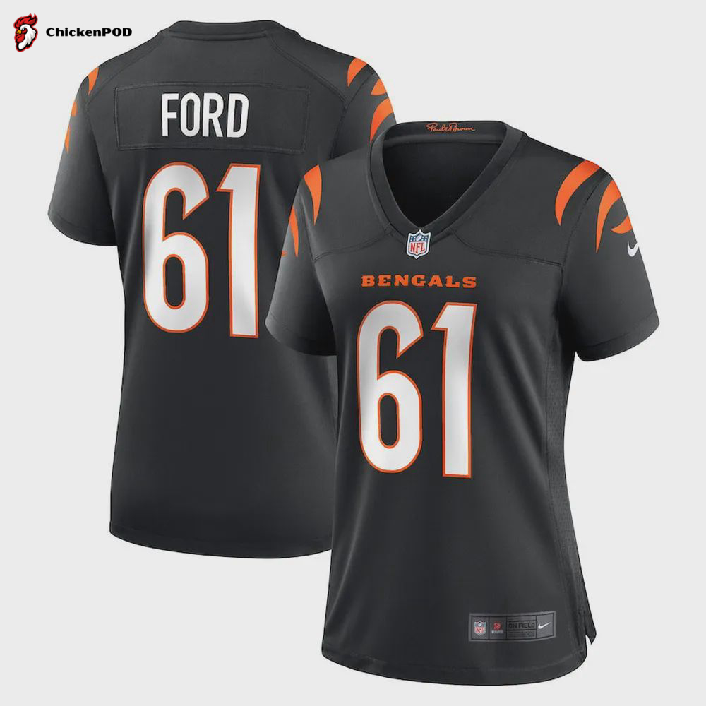 Cody Ford 61 Cincinnati Bengals Women’s Game Jersey – Black