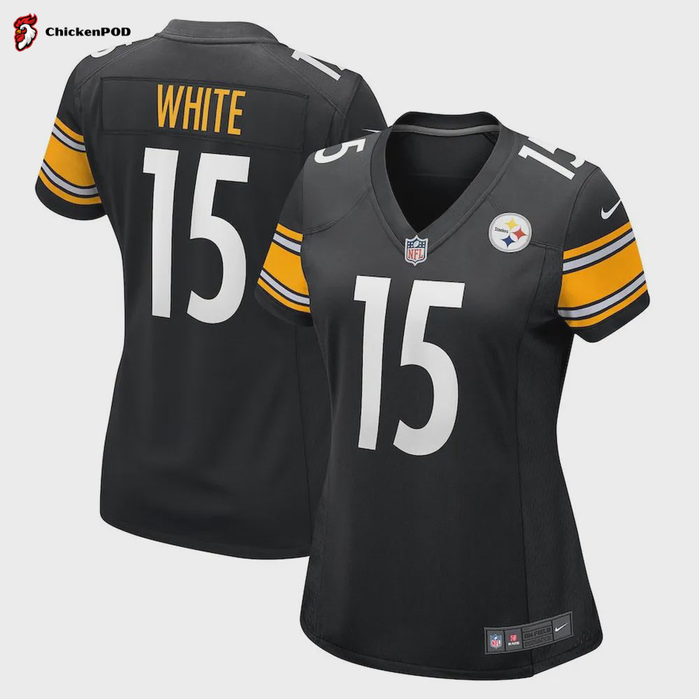 Cody White 15 Pittsburgh Steelers Women’s Game Jersey – Black