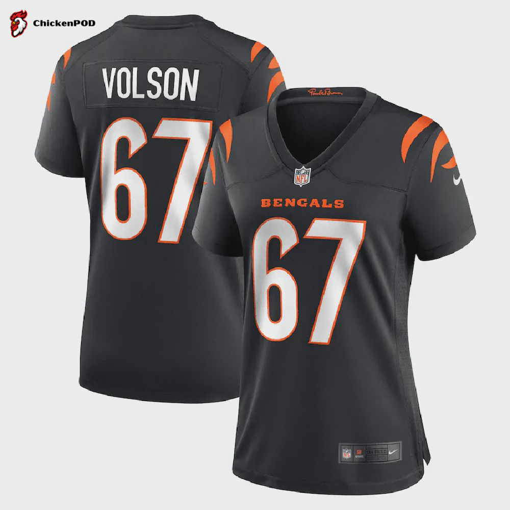 Cordell Volson 67 Cincinnati Bengals Women’s Game Player Jersey – Black