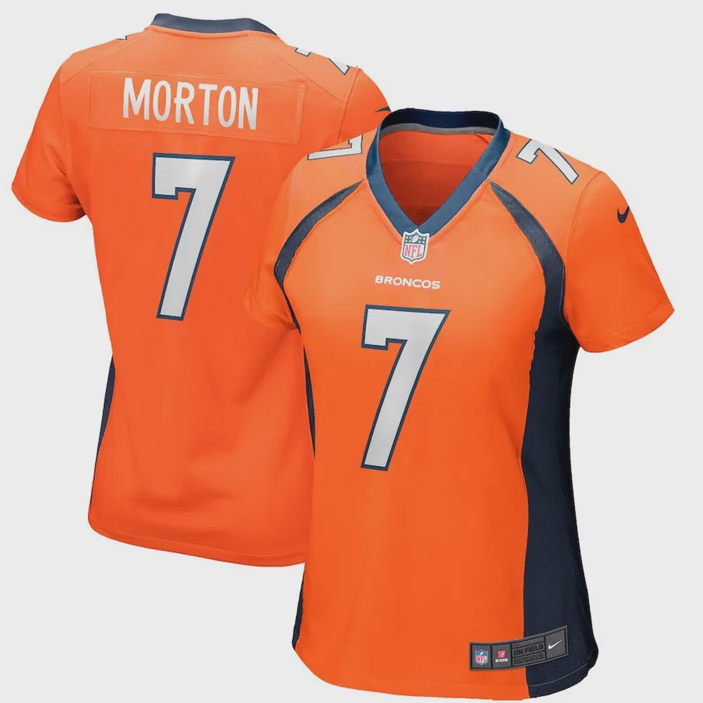 Craig Morton 7 Denver Broncos Women’s Game Jersey – Orange