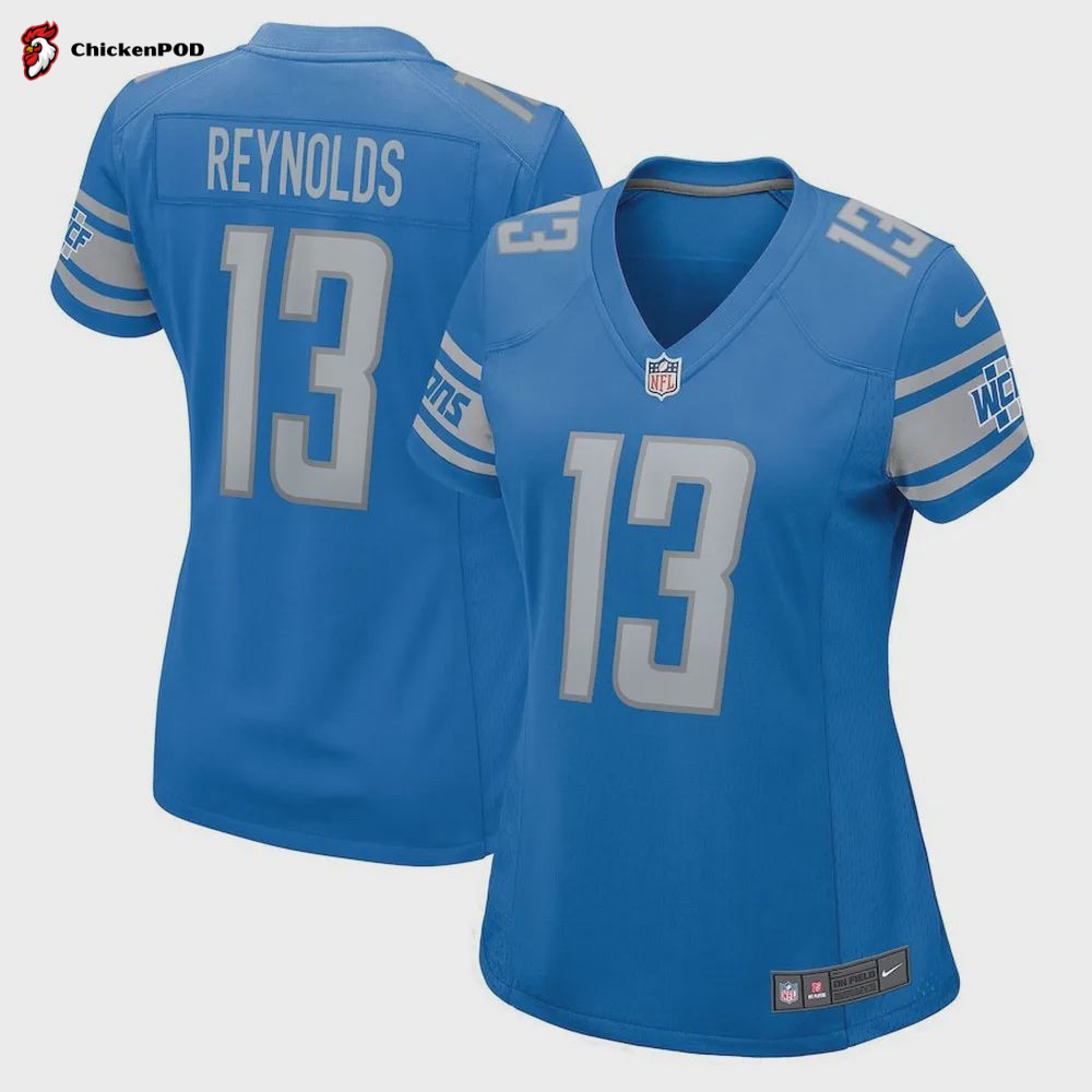 Craig Reynolds 13 Detroit Lions Women’s Game Player Jersey – Blue