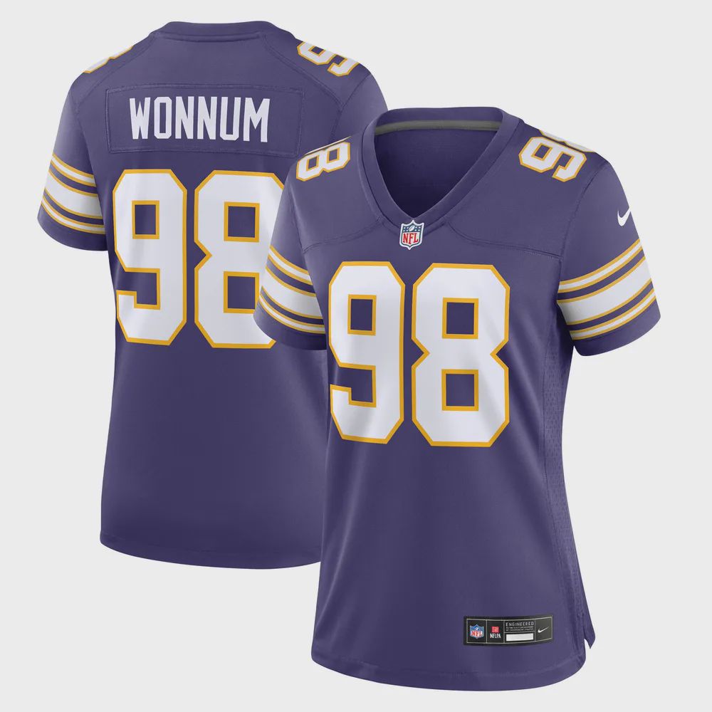 D. Wonnum 98 Minnesota Vikings Women’s Classic Game Jersey – Purple