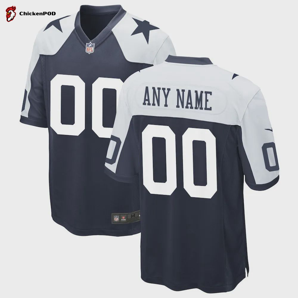 Dallas Cowboys Alternate Custom 00 Game Jersey – Navy