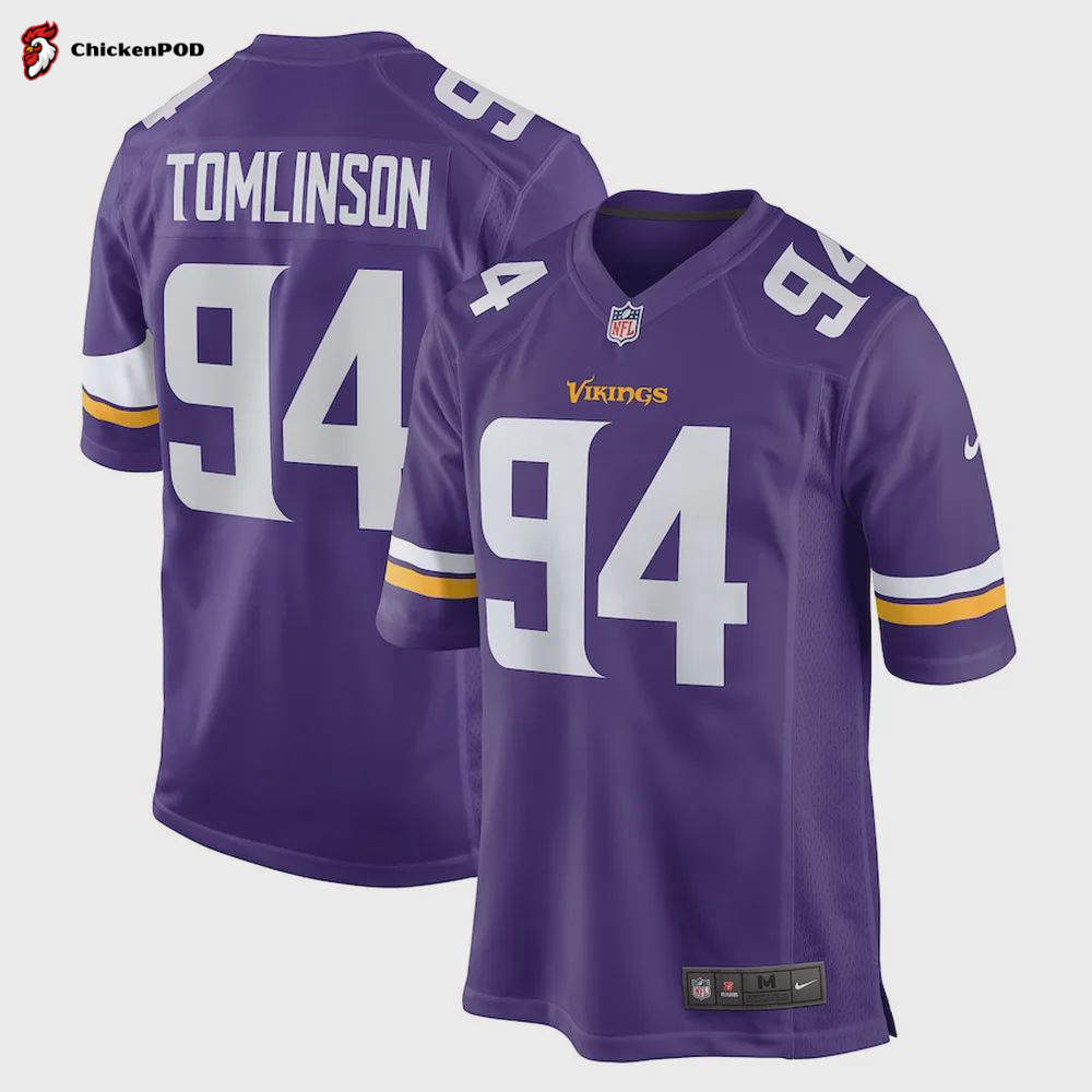 Dalvin Tomlinson 94 Minnesota Vikings Game Jersey – Purple