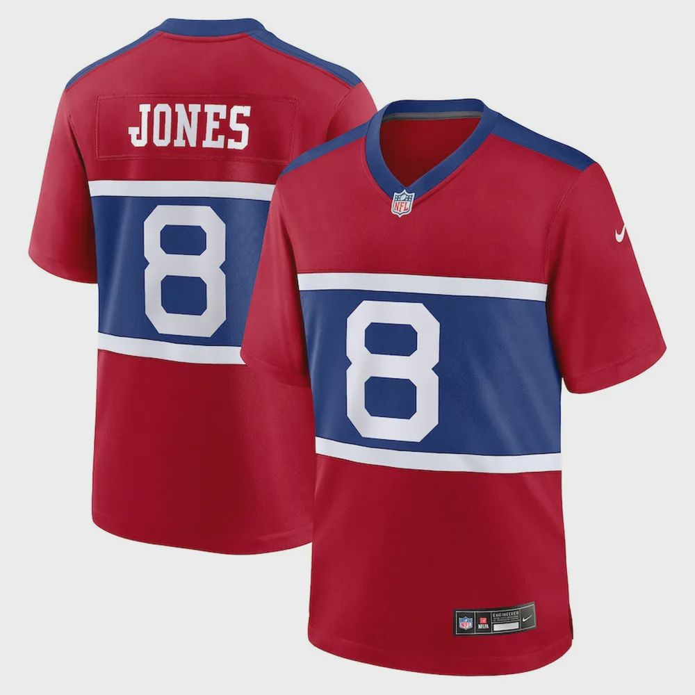 Daniel Jones 8 New York Giants Alternate Player Game Jersey – Century Red