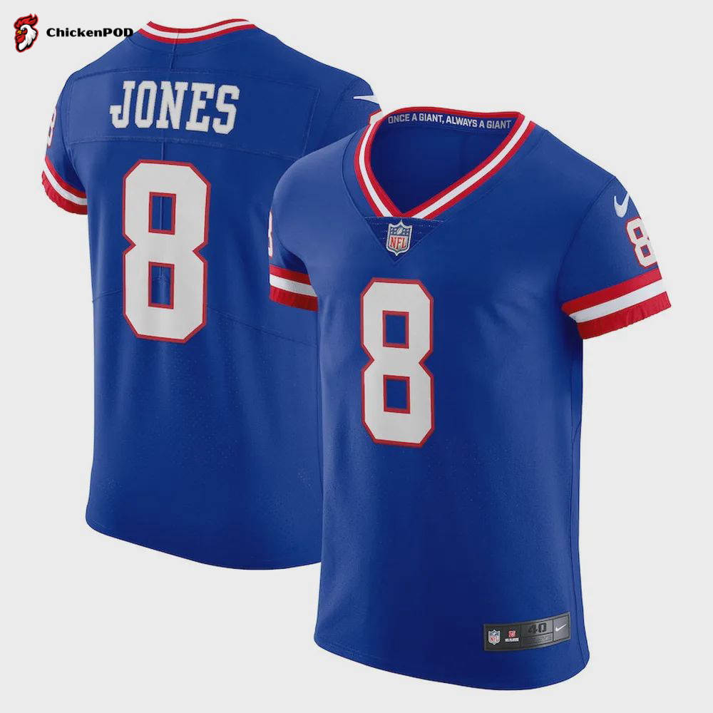 Daniel Jones 8 New York Giants Classic Vapor Limited Player Jersey – Royal