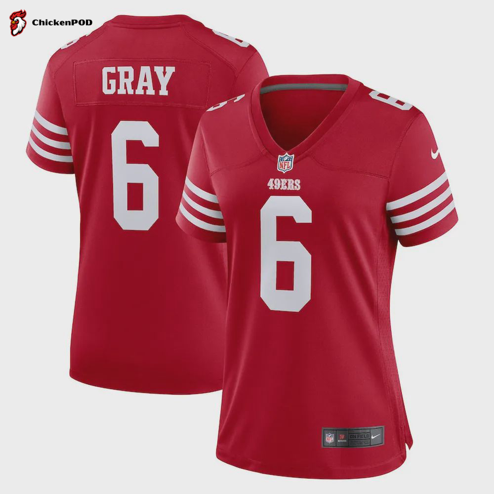 Danny Gray San Francisco 49ers Women’s Game Player Jersey – Scarlet