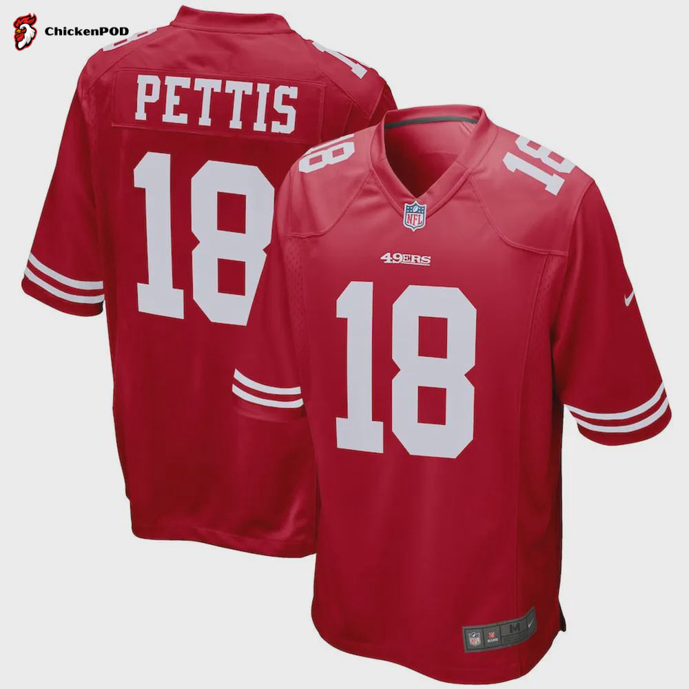 Dante Pettis 18 San Francisco 49ers Player Game Jersey – Scarlet