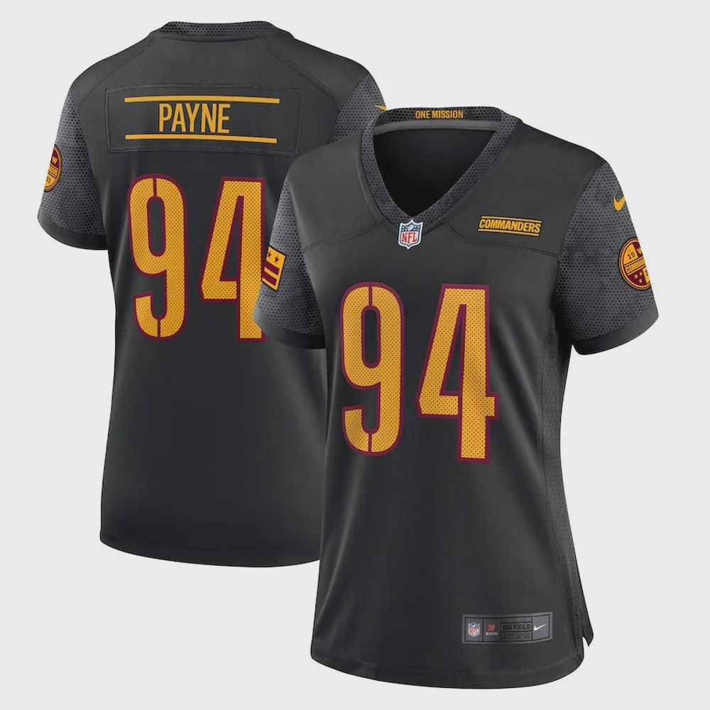 Da’Ron Payne 94 Washington Commanders Women’s Alternate Game Jersey – Black