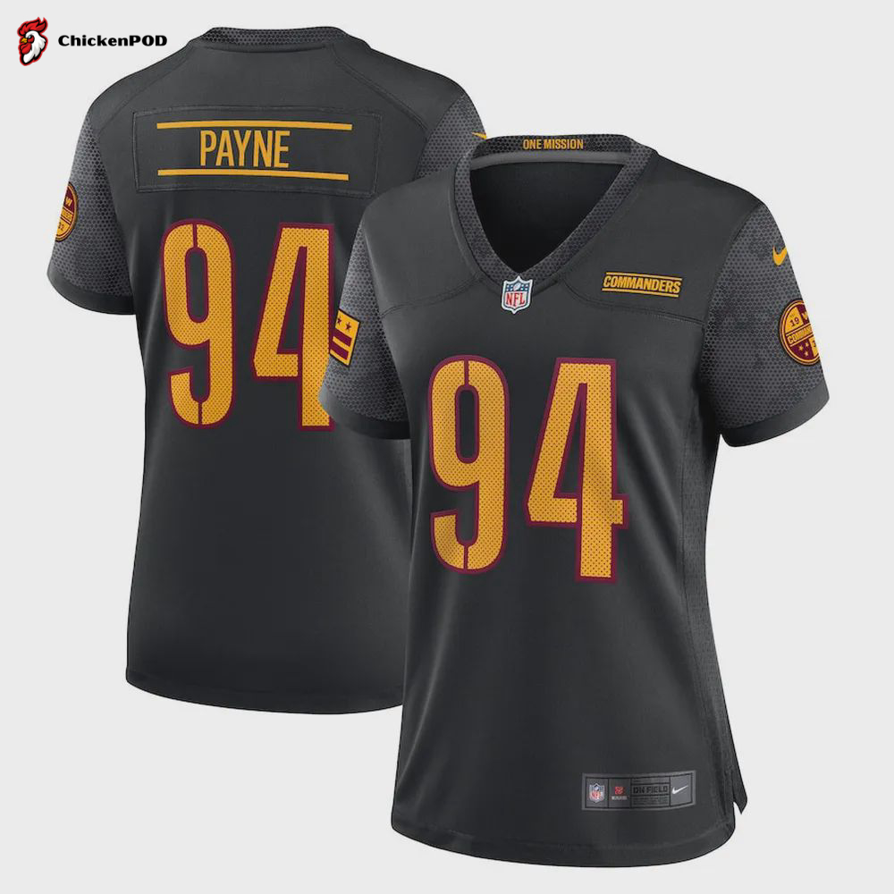 Da’Ron Payne 94 Washington Commanders Women’s Alternate Game Jersey – Black