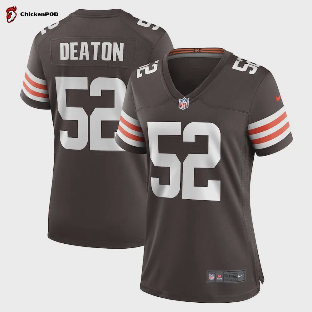 Dawson Deaton Cleveland Browns Women’s Game Player Jersey – Brown