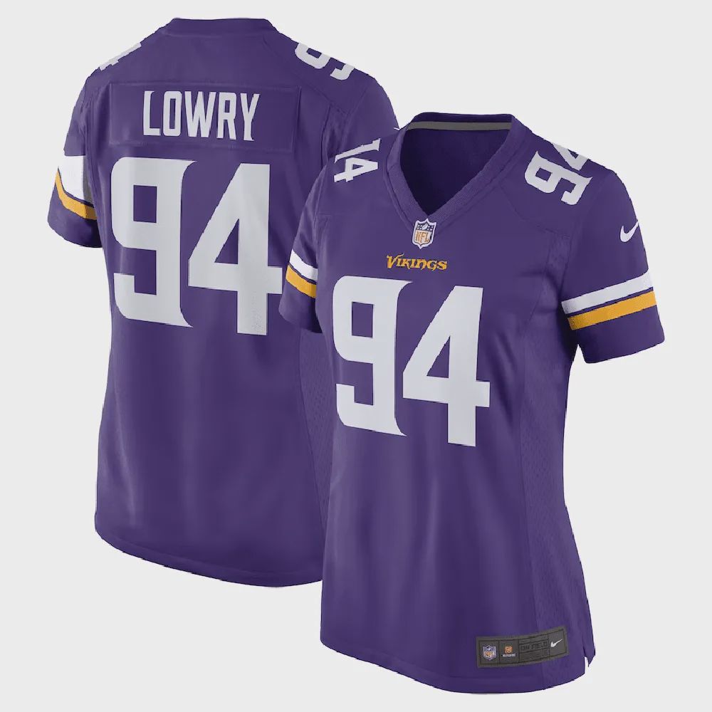 Dean Lowry 94 Minnesota Vikings Women’s Game Jersey – Purple