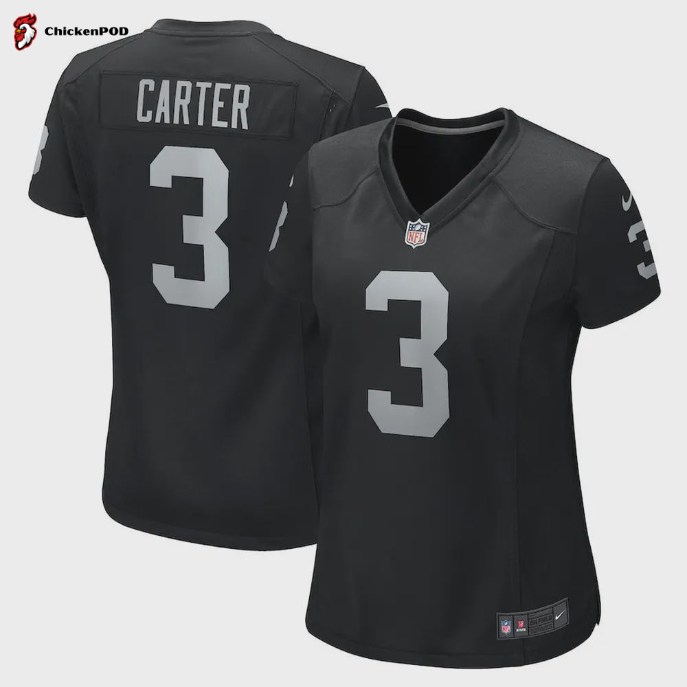 DeAndre Carter 3 Las Vegas Raiders Women’s Game Player Jersey – Black