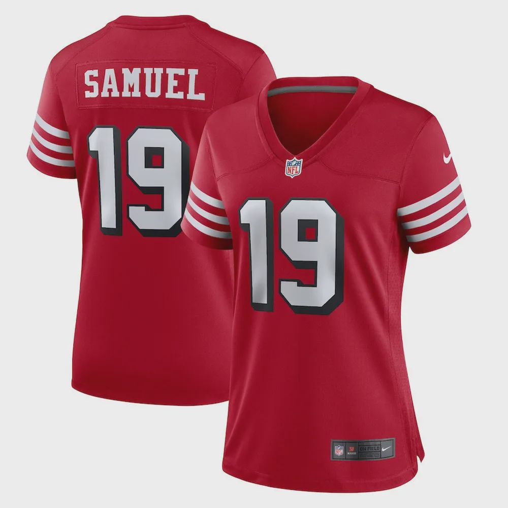 Deebo Samuel 19 San Francisco 49ers Women’s Alternate Team Game Jersey – Scarlet