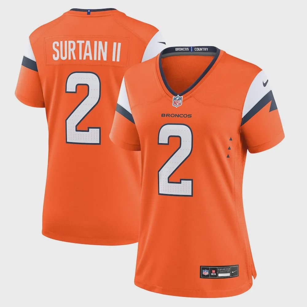 Denver Broncos Patrick Surtain II Women’s Player Game Jersey – Orange