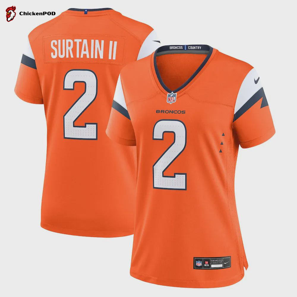 Denver Broncos Patrick Surtain II Women’s Player Game Jersey – Orange