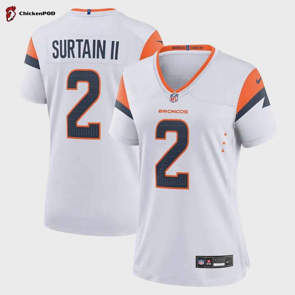 Denver Broncos Patrick Surtain II Women’s Player Game Jersey – White